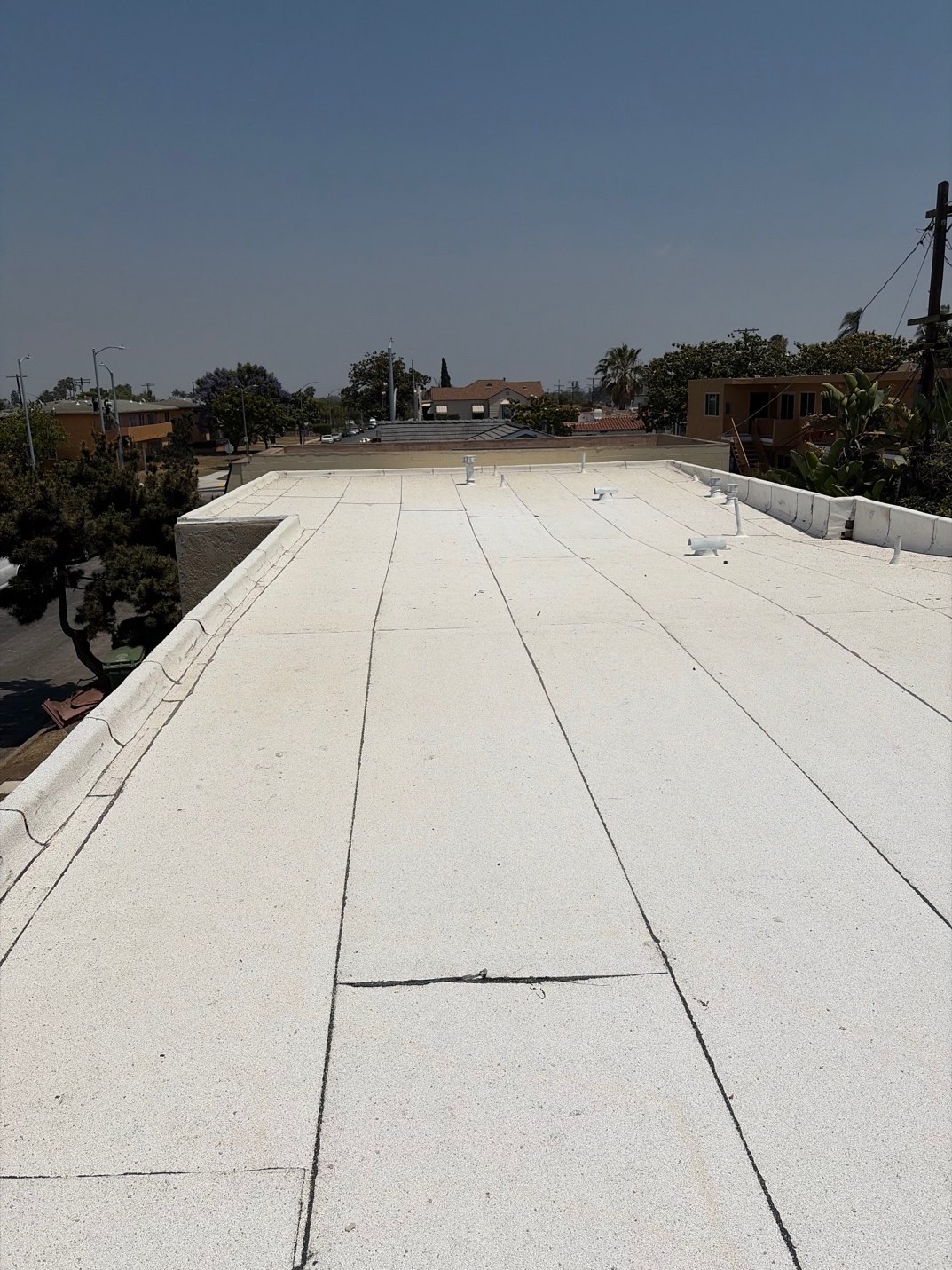 Finished flat torch roof replacement on an apartment building in Los Angeles